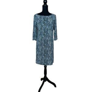 EUC J. Jill Wearever Collection Abstract Print Shift Dress (P)